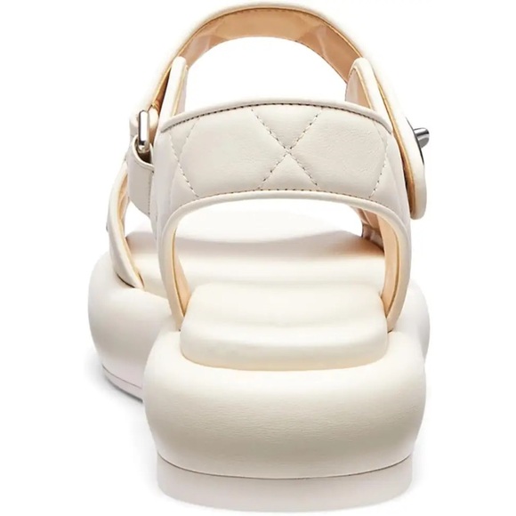 COACH Peyton Leather Platform Sandals Size 8.5 
In Chalk New In Box - Picture 8 of 11